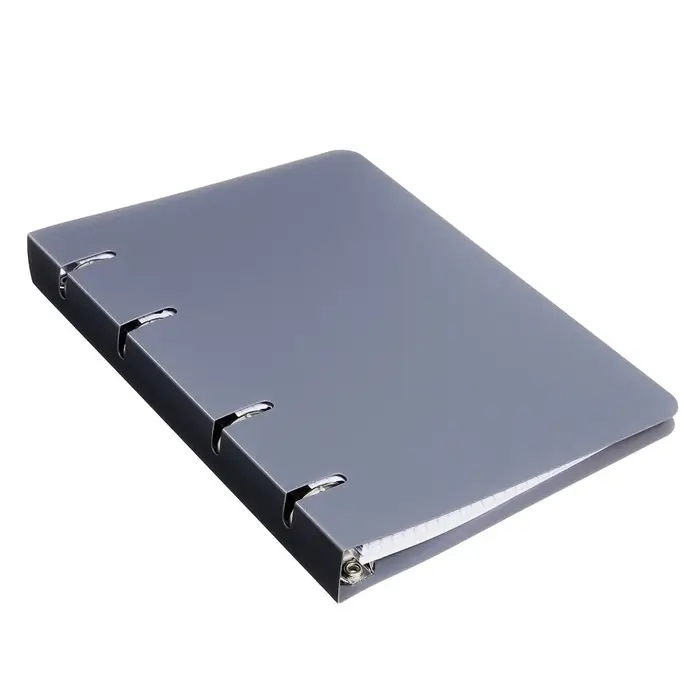 Тетрадь на кольцах Calligrata A5, 120 листов, в клетку, пластиковая обложка, блок офсет, серая