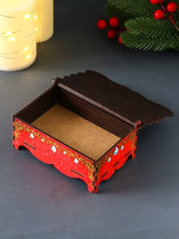 Шкатулка новогодняя "С Новым Годом" 14х9,3х6 см