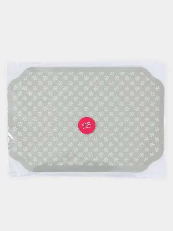 Коврик для сушки посуды Доляна Daisies, влаговпитывающий, 45&times;30 см, серый