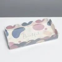 Коробка для печенья, кондитерская упаковка с PVC крышкой, &laquo;Абстракция&raquo;, 10.5 х 21 х 3 см