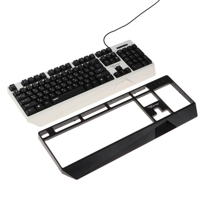Клавиатура Qumo Twins K68, игровая, проводная, мембранная, 104 клавиши, USB, подсв, чёрная Клавиатура Qumo Twins K68, игровая, проводная, мембранная, 104 клавиши, USB, подсв, чёрная