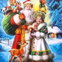 Пакет подарочный новогодний ламинированный, &laquo;Дед Мороз с подарками&raquo; , 18&times;10&times;22.3 см