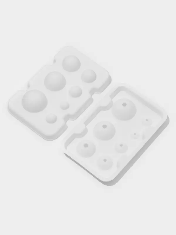 Форма для муссовых десертов и выпечки из 2 частей Доляна &laquo;Шарики&raquo;, силикон, 13&times;8.5&times;3 см, 7 ячеек (d=1-3.5 см), белая