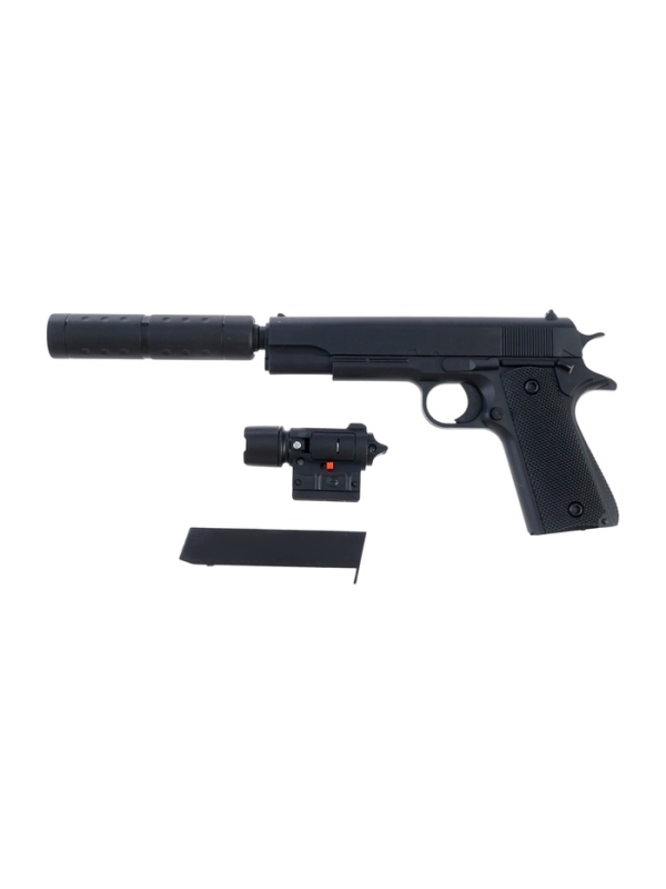 Пистолет "Вектор" с глушителем и лазером