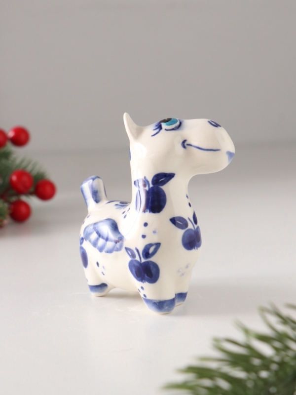 Статуэтка фарфоровая  Статуэтка фарфоровая "Конь Пегас" кобальт, 8 см