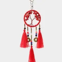 Брелок ловец снов "Древо" 19 см, цв. красный Брелок ловец снов "Древо" 19 см, цв. красный