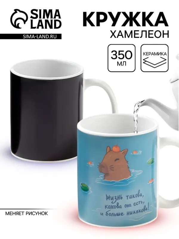 Кружка чайная хамелеон &laquo;Такова жизнь&raquo;, 350 мл