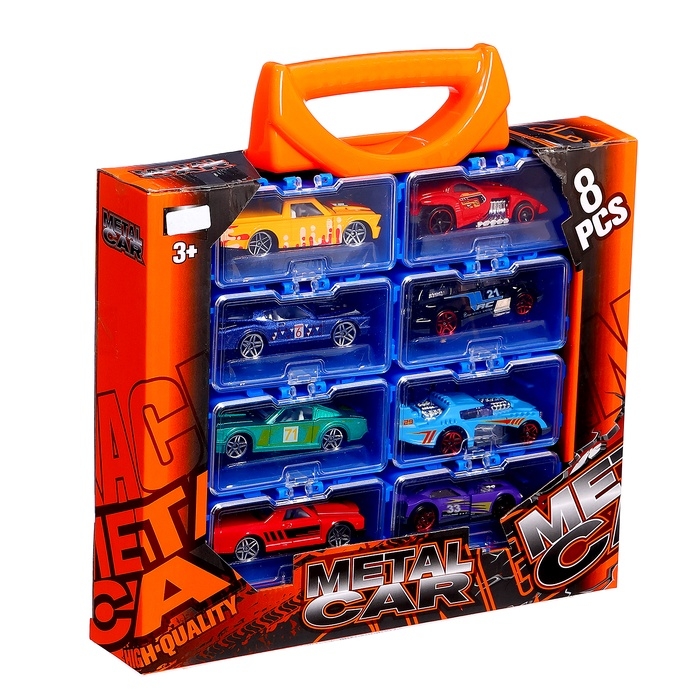 Набор металлических машин Hot Cars, в кейсе, 8 шт. Набор металлических машин Hot Cars, в кейсе, 8 шт.
