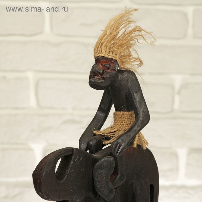 Сувенир «Абориген на слоне», 22 см, дерево Сувенир «Абориген на слоне», 22 см, дерево