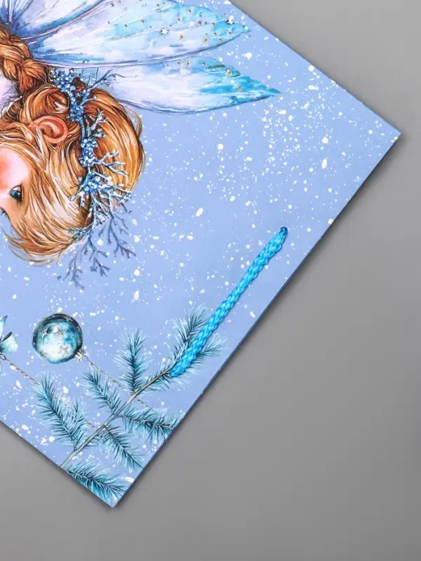 Пакет подарочный новогодний ламинированный, «Новогодний ангел» , 26×12×32 см