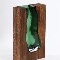 Ваза для цветов &laquo;Сэтернино&raquo;, 24&times;14.5 см, стекло, коричнево-зелёная