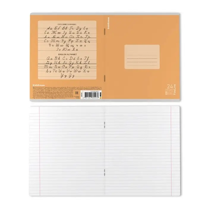 Тетрадь 24 листа в линейку, ErichKrause FineLine, обложка мелованный картон, МИКС