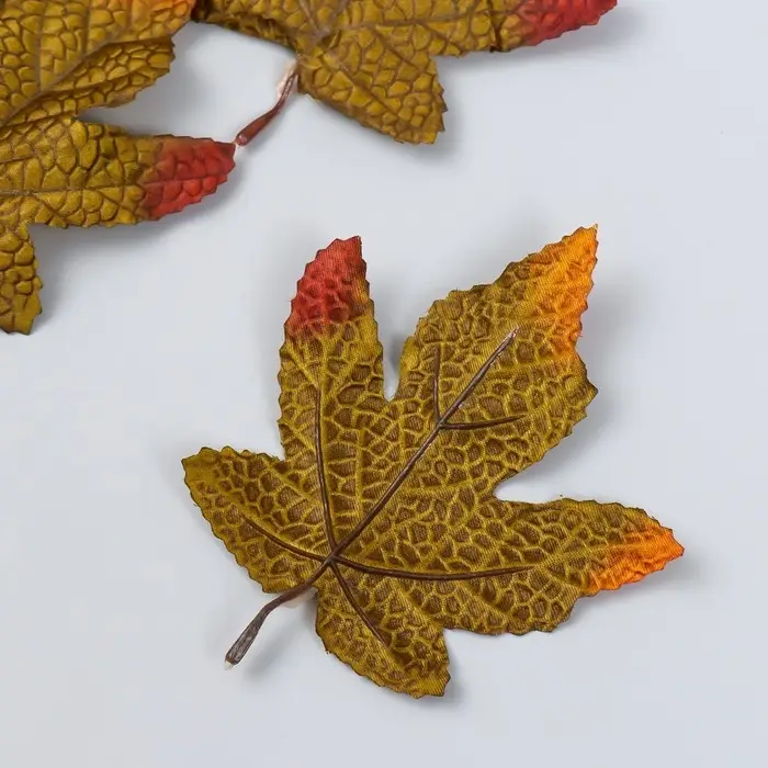 Декор для творчества "Кленовый лист" набор 4 шт зелёный 11,5х14 см