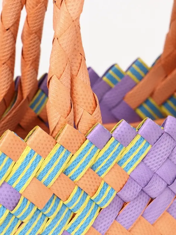 Сумка плетёная, 20&times;10&times;30 см, пластик, разноцветная