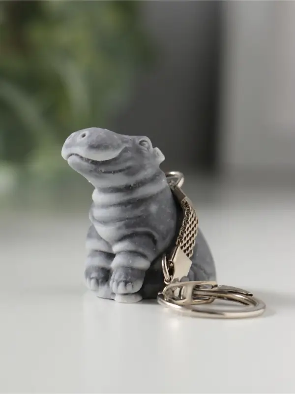 Брелок "Бегемотик сидящий маленький", 3,7см