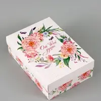 Коробка подарочная складная, упаковка, &laquo;Цветы&raquo;, 30&times;20&times;9 см