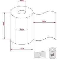 Полотенца бумажные Jasmin 1сл 6рул/уп 20х25см 160м