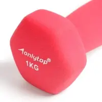 Гантель неопреновая ONLYTOP, 1 кг, цвет фуксия
