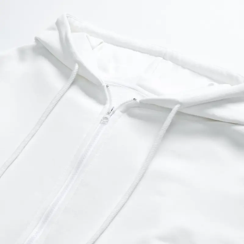 Толстовка унисекс оверсайз на молнии Zippy Terry, белая, размер XS/S Толстовка унисекс оверсайз на молнии Zippy Terry, белая, размер XS/S