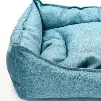 Лежанка для кошек и собак, 65&times;55&times;15 см, мебельная ткань, голубая