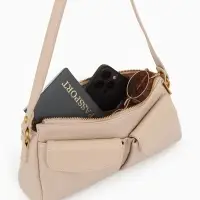 Сумка женская багет TEXTURA на молнии, 27&times;8&times;13 см, бежевая