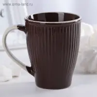 Кружка керамическая Доляна Coffee, 270 мл, цвет коричневый