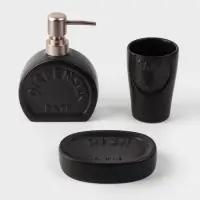 Набор аксессуаров для ванной комнаты SAVANNA &laquo;Легенда&raquo;, 3 предмета, дозатор 370 мл, мыльница, стакан, серый