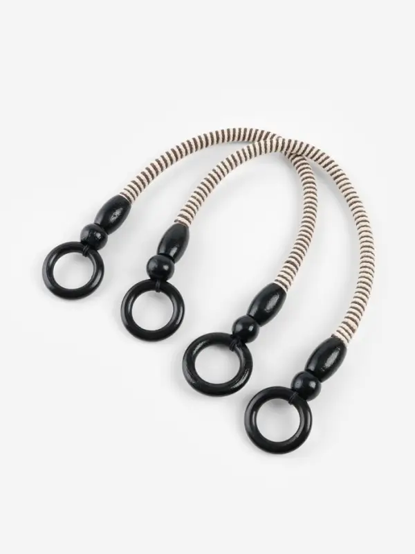 Ручки для сумки, 2 шт., вощёный шнур, 46&plusmn;1&times;4.5 см, чёрные