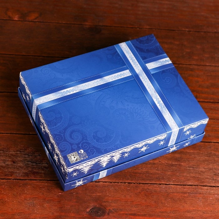 Новый год. Подарочная коробка Новый год. Подарочная коробка "Подарочная коробка синяя", 23,5 х 6,5 х 18,7 см