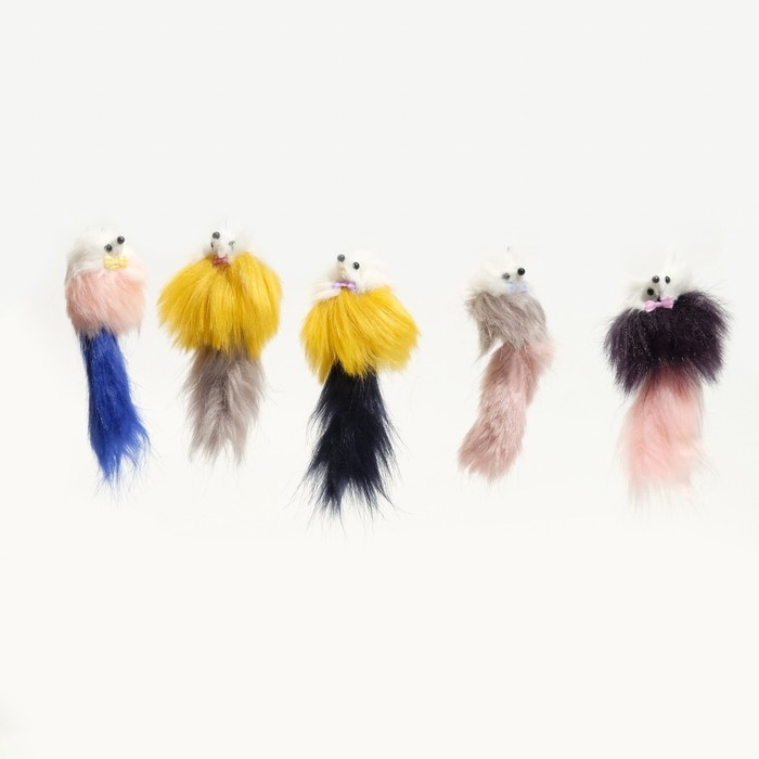 Мышь из искусственного меха, до 15 см с хвостом, микс цветов Мышь из искусственного меха, до 15 см с хвостом, микс цветов