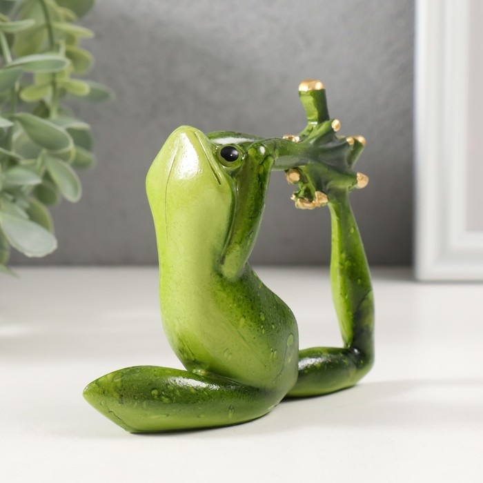 Сувенир полистоун Сувенир полистоун "Лягуха - йога" 9,5х6х11 см