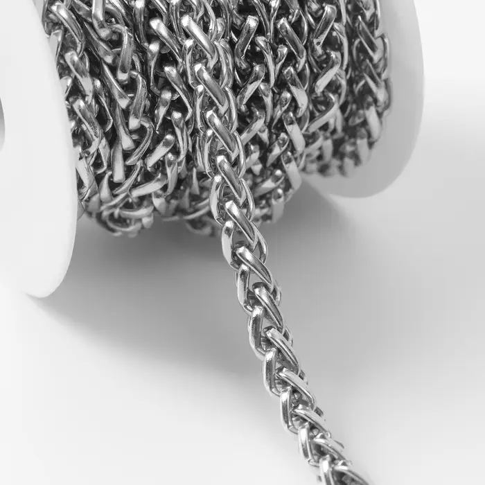 Цепочка для сумки, железная, 8.5&times;6.2 мм, 3 &plusmn; 0,1, м цвет серебряный