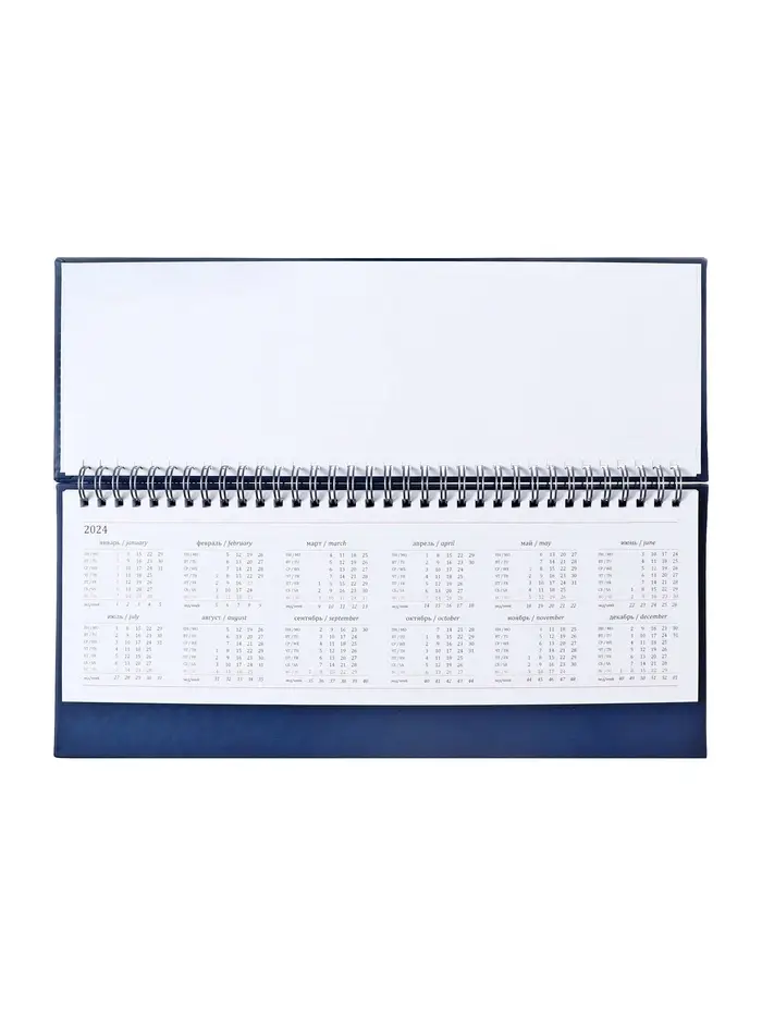 Планинг недатированный 100 х 300 мм, 56 листов, на гребне, обложка из искусственной кожи, синий Планинг недатированный 100 х 300 мм, 56 листов, на гребне, обложка из искусственной кожи, синий