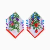 Платки носовые женские &laquo;Этель. Полянка&raquo;, 28&times;28 см - 10 шт., хлопок 100%, МИКС