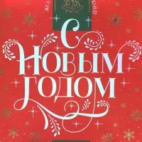 Пакет подарочный новогодний ламинированный «С Новым годом!», S 12 х 15 х 5.5 см