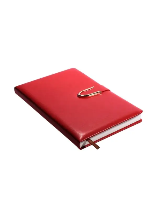 Ежедневник недатированный формат А5, с хлястиком, 112л, линия, пвх, Красный Ежедневник недатированный формат А5, с хлястиком, 112л, линия, пвх, Красный