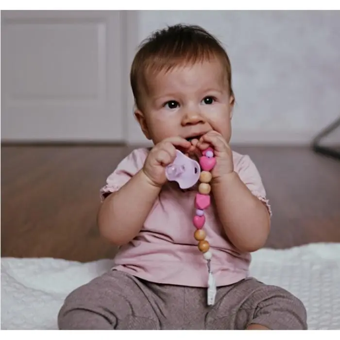 Держатель для пустышки «Зефирка» с прорезывателем, силиконовый