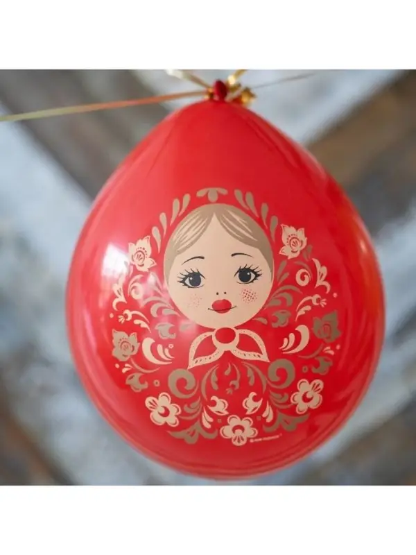 Воздушные шары латексные 12" &laquo;Русский стиль. Матрешки&raquo;, набор 15 шт.