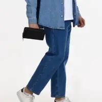 Сумка мужская на плечо TEXTURA, портмоне - клатч, чёрная