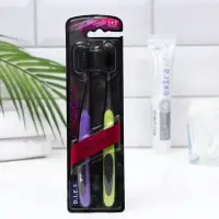 Зубная щётка D.I.E.S Charcoal, средней жёсткости, 1+1 шт., микс