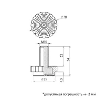 Опора-болт ТУНДРА 30 М10х23, черная