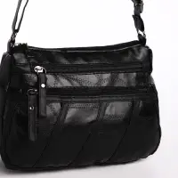 Сумка женская кросс-боди на молнии, 25&times;11&times;20 см, чёрная