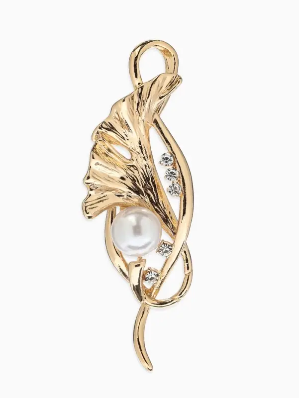 Брошь &laquo;Цветок&raquo; калла, жемчуг, цвет белый в золоте