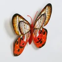 Магнит "Долина бабочек" двойные крылья с блёстками и серебром 10х14,5 см, МИКС