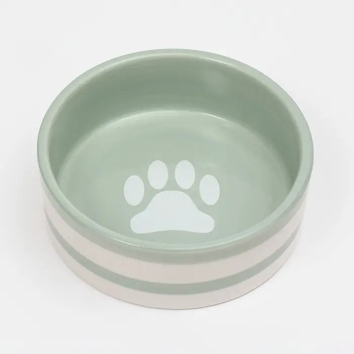 Миска &laquo;След&raquo;, 300 мл, 2.5&times;12.5&times;4.5 см, керамика, зелёная, белая