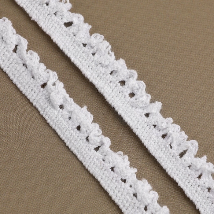 Тесьма вязаная эластичная, 10 мм × 9,1 м ± 0,5 м, цвет белый Тесьма вязаная эластичная, 10 мм × 9,1 м ± 0,5 м, цвет белый