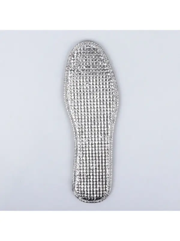 Стельки для обуви, утеплённые, двухслойные, фольгированные, окантовка, р-р RU 38 (р-р Пр-ля 40), 25 см, пара, серые