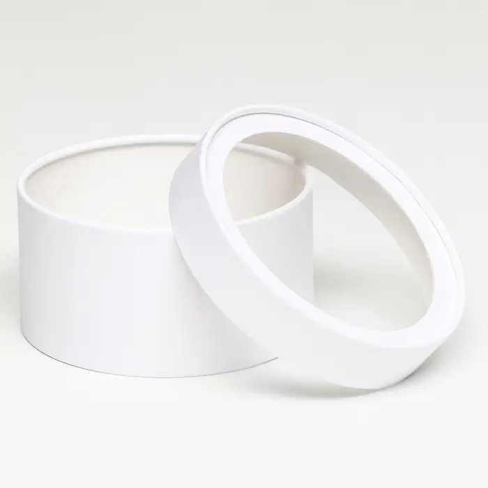 Подарочная коробка тубус &laquo;Алмаз&raquo; белый, завальцованная с окном, 16&times;11 см