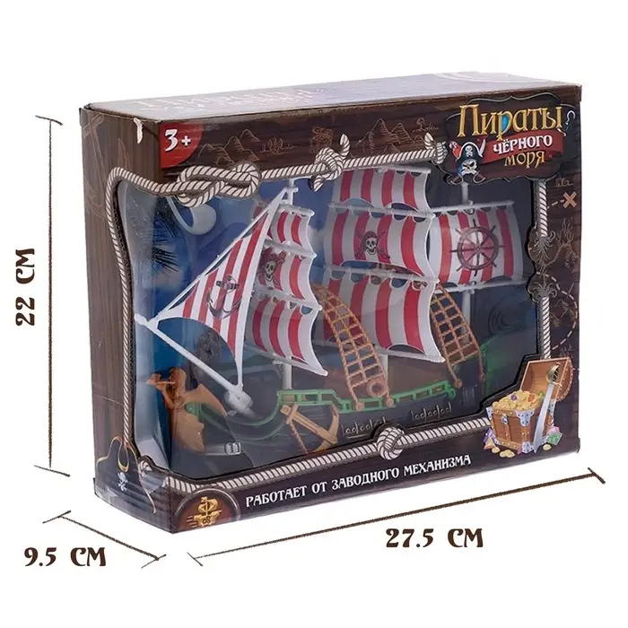 Пиратский корабль WOOW TOYS &laquo;Пираты черного моря&raquo;, инерционный, МИКС