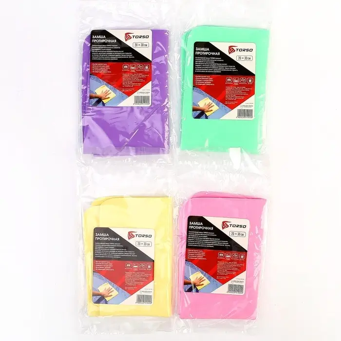 Замша протирочная TORSO 20&times;30 см, МИКС